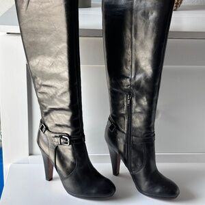 Aldo Women’s Hortensia Black Leather Heeled Boots – Size 7.5 – w/orginal box
